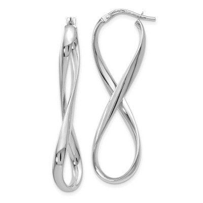 Black Bow Jewelry 3mm Infinity Hoop Earrings in 14k White Gold, 45mm (1 3/4 Inch)