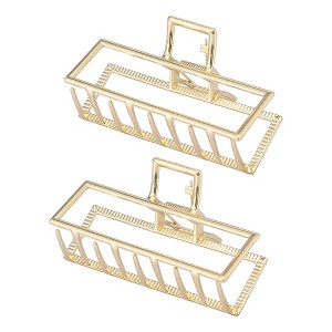 Unique Bargains Women's Metal Hair Clips Gold Tone 2 Pcs - 1 of 4