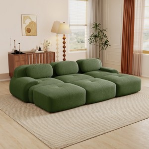 Aukfa Modular Corduroy Sectional Sofa with Ergonomic Support - Pet Friendly, Easy Assembly, Non-Slip Base Design - 1 of 4