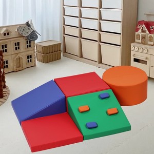 Toddler Climbing Toys,Lightweight Indoor Climbing Set ，5-Piece Foam Climbing Blocks for Crawling and Sliding, Colorful Play Equipment - 1 of 4