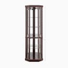 Ridstar 69.84 in. H Corner Glass Decorative Cabinet with Storage Function For Living Room and Bar-Dark Brown - 3 of 4