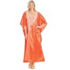 Collections Etc Elegant Floral Embroidered Satiny Caftan - 4 of 4