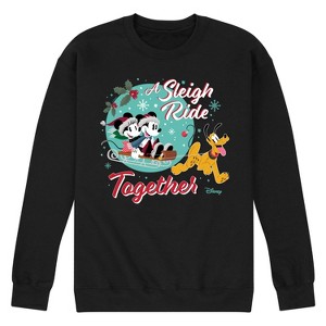 Men's - Disney - Sleigh Ride Together Mickey And Friends Graphic Fleece Sweatshirt - 1 of 4