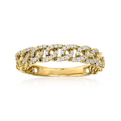 RS Pure by Ross-Simons 0.20 ct. t.w. Diamond Curb-Link Ring in 14kt Yellow Gold