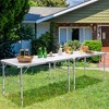 Costway 2PCS Folding Tables 8FT Height Adjustable Aluminum Picnic Table w/ Carrying Handle - image 2 of 4