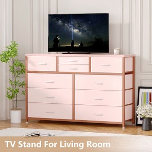 45" Wide TV Stand Dressers with 10 Drawers Fabric Dressers for Bedroom, Modern Chest of Drawers, Lightweight Large Storage Organizer - 1 of 4