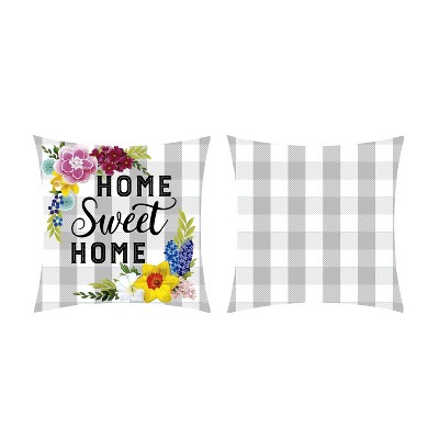 Evergreen Home Sweet Home Plaid Interchangeable Pillow Cover