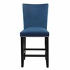 Solid Hardwood Velvet Counter Chair (Set of 2) with Finish, Nailhead Trim, and Stylish Velvet Upholstery - 4 of 4