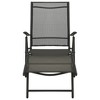 vidaXL Garden Lounge Set Black Aluminum, Textilene Standard Foldable - Black - 4 of 4