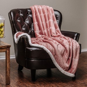 Chanasya Sympathy Warm Hugs Support Gift Throw Blanket with Plush Faux Shearling Side - 1 of 4