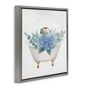 Stupell Industries Chic Bathtub with Hydrangea Blossoms Floating Frame Canvas Art, Gray, 18" x 18" - 2 of 4