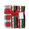 Hudson Baby Unisex Baby Cotton Flannel Burp Cloths Bundle, White Tartan, One Size - 2 of 4
