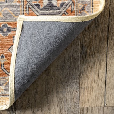 Transitional Easy-Care Beige Cotton Blend 8' x 10' Area Rug