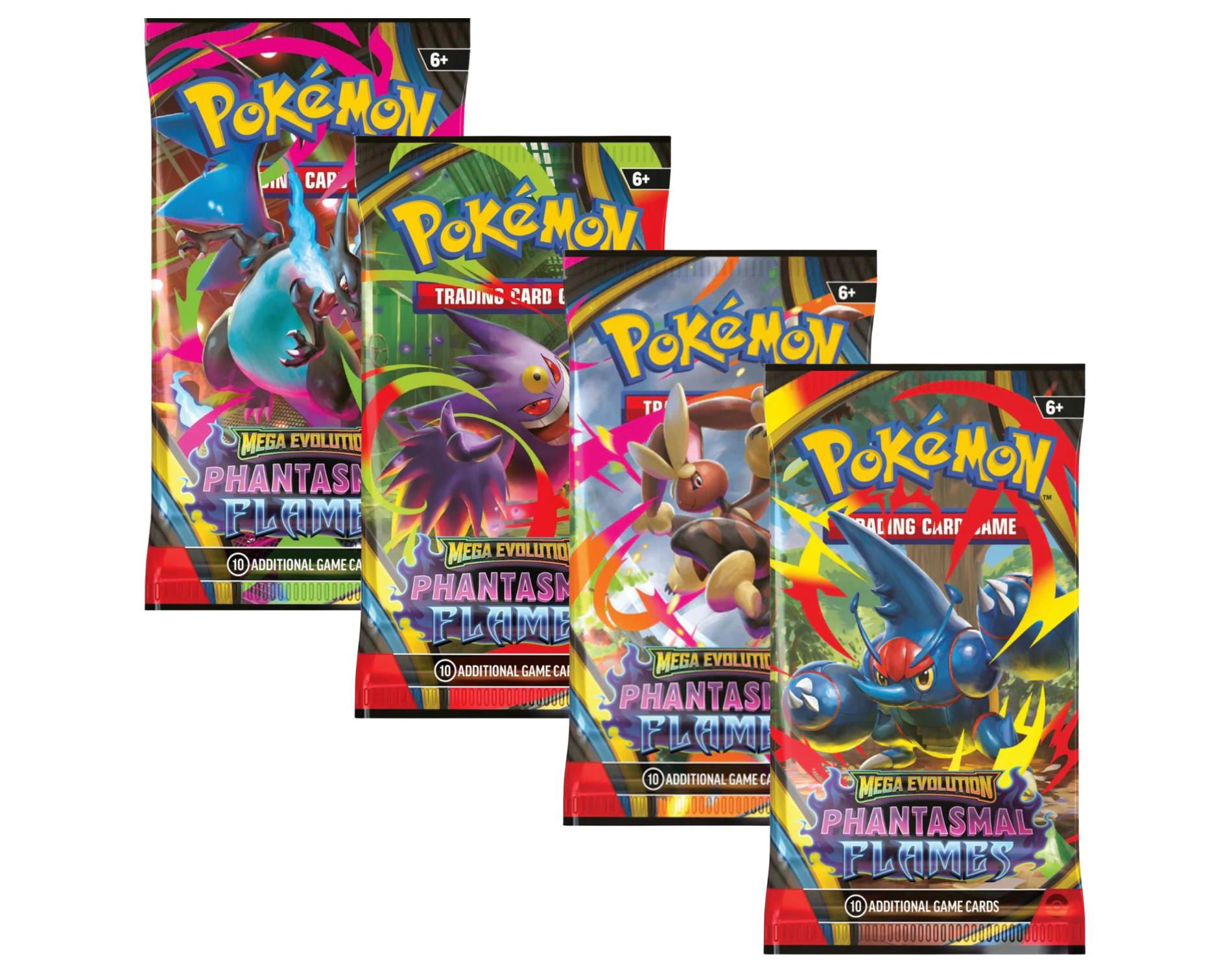 Pokemon ME2 Phantasmal Flames | 4 Booster Packs (One of Each Artwork)