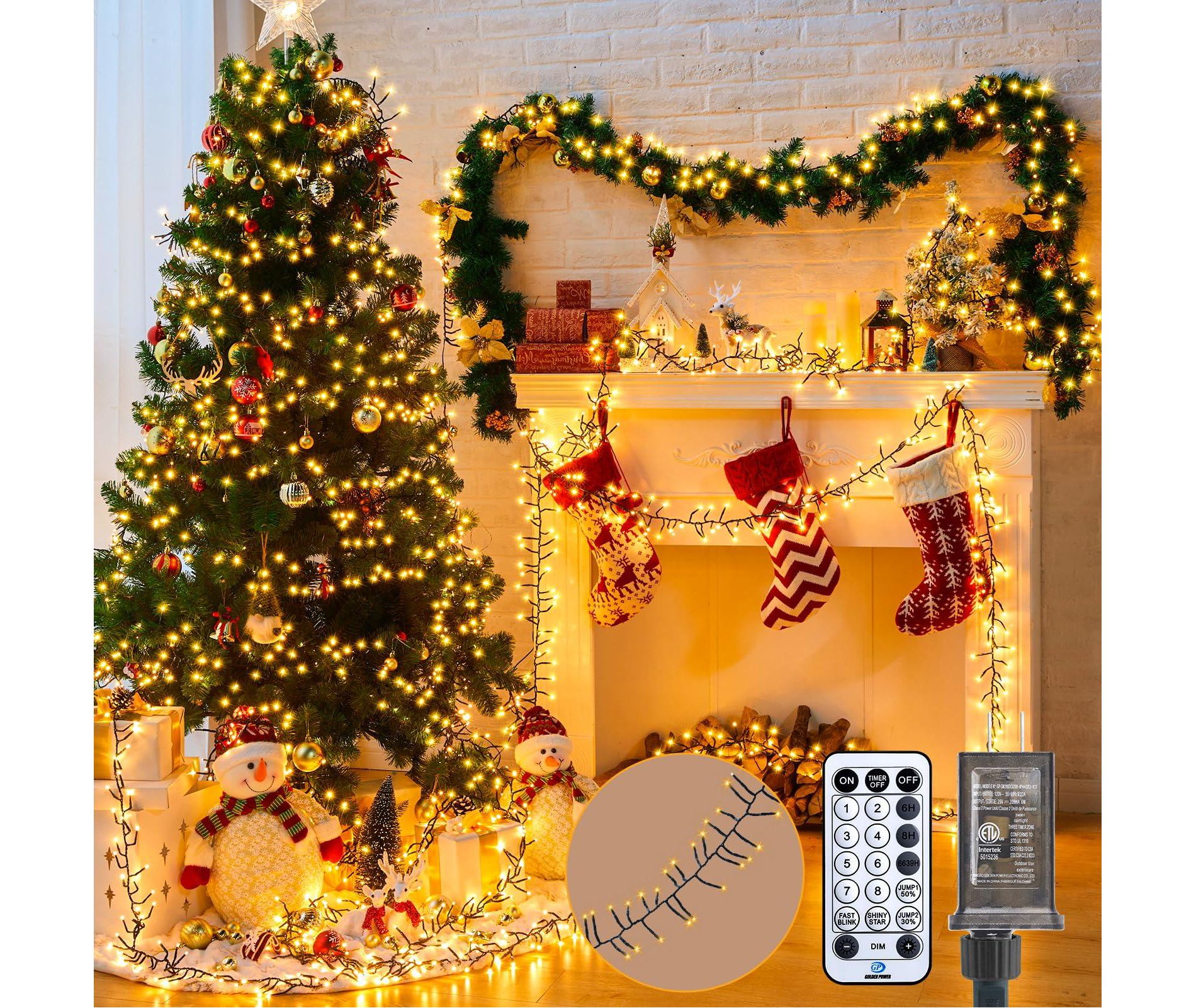 Generic Cluster-Lights-Christmas-Tree-Lights-Outdoor, 1000 LED 50 Ft Christmas Firecrackers String Lights