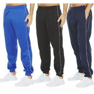 DARESAY [3-Pack] Men's Tech Fleece Joggers Dry Fit Performance Sweatpants - 1 of 4