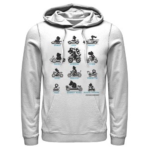 Men's Nintendo Mario Kart Silhouette Grid Pull Over Hoodie - 1 of 3