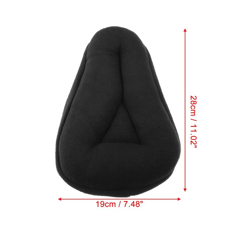 Unique Bargains Bike Bicycle Thickened Saddle Seat Cover Comfort Pad Padded Soft Cushion Plush Black, 4 of 7