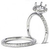 Pompeii3 1/2ct Diamond Halo Mount Engagement Matching Wedding Ring Setting 14k White Gold - 2 of 4