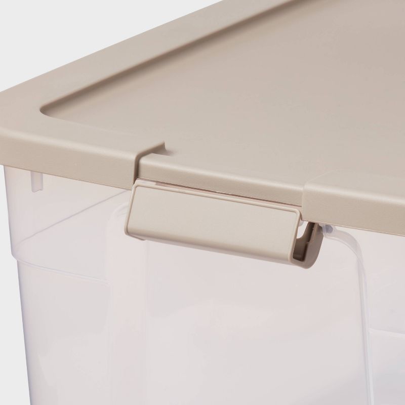 66qt Clear Latching Storage Box Gray - Brightroom&#8482;, 4 of 8
