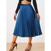 INSPIRE CHIC Women's Party Elastic Waist Metallic Shiny Accordion Pleated Midi Skirt - 2 of 4