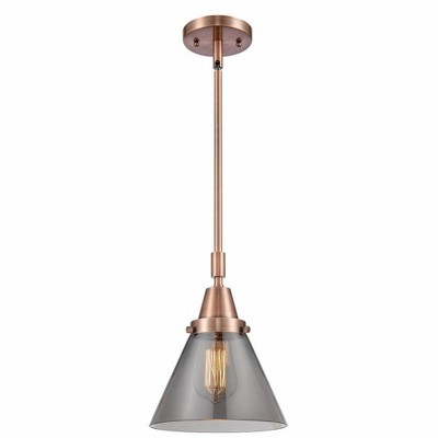 Cone - 1 Light Stem Hung Mini Pendant In Industrial Style-11.13 Inches Tall and 8 Inches Wide