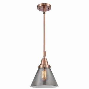 Cone - 1 Light Stem Hung Mini Pendant In Industrial Style-11.13 Inches Tall and 8 Inches Wide - 1 of 1