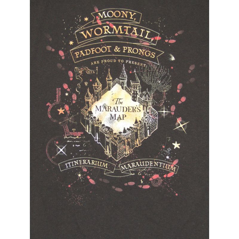 Harry Potter Marauder's Map Women's Black Long Sleeve Shirt, 2 of 3