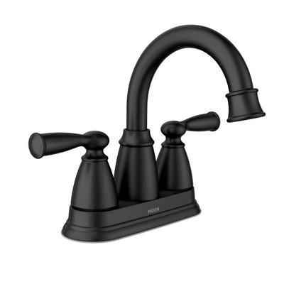 Moen Banbury Matte Black Centerset Bathroom Sink Faucet 4 in. Model No. 84943BL