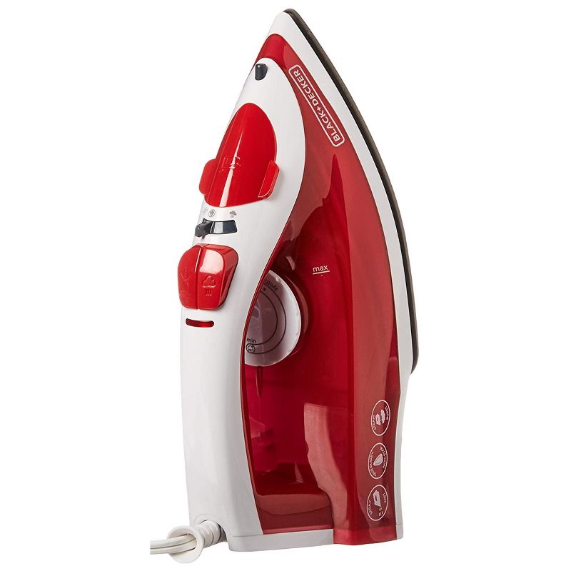 Black and Decker TrueGlide Premium Variable Compact Iron in Red with Nonstick Plate, 3 of 6