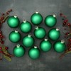Northlight Matte Finish Glass Christmas Ball Ornaments - 2.75" (70mm) - Green - 12ct - 2 of 4