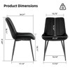DYHOME Mid-century Modern Dining Chairs, Velvet Upholstered Metal Side Chair, Set of 4 - 3 of 4