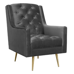 Reese Accent Chair With Gold Legs Slate - Picket House Furnishings, Grey