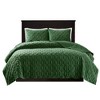 NicBex 3 Pcs Comforter Set Quilt Set Soft Velvet Quilt Set in Geometric Quilting Technique Cotton Filling 1 Quilt 2 Pillow Shams, Machine Washable - 3 of 4