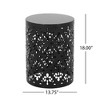 CAVINAS 2-Pack Cylindrical Shape Patio Side Table with Floral-inspired Pattern, Iron-cut Outdoor End Table for Patio, Patio End Tables/Outdoor Table - 3 of 4