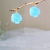 Handmade Bohemian Floral Drop Earrings – Sparkling 14K Gold & Acrylic Petal Dangle Jewelry for Women - 3 of 4