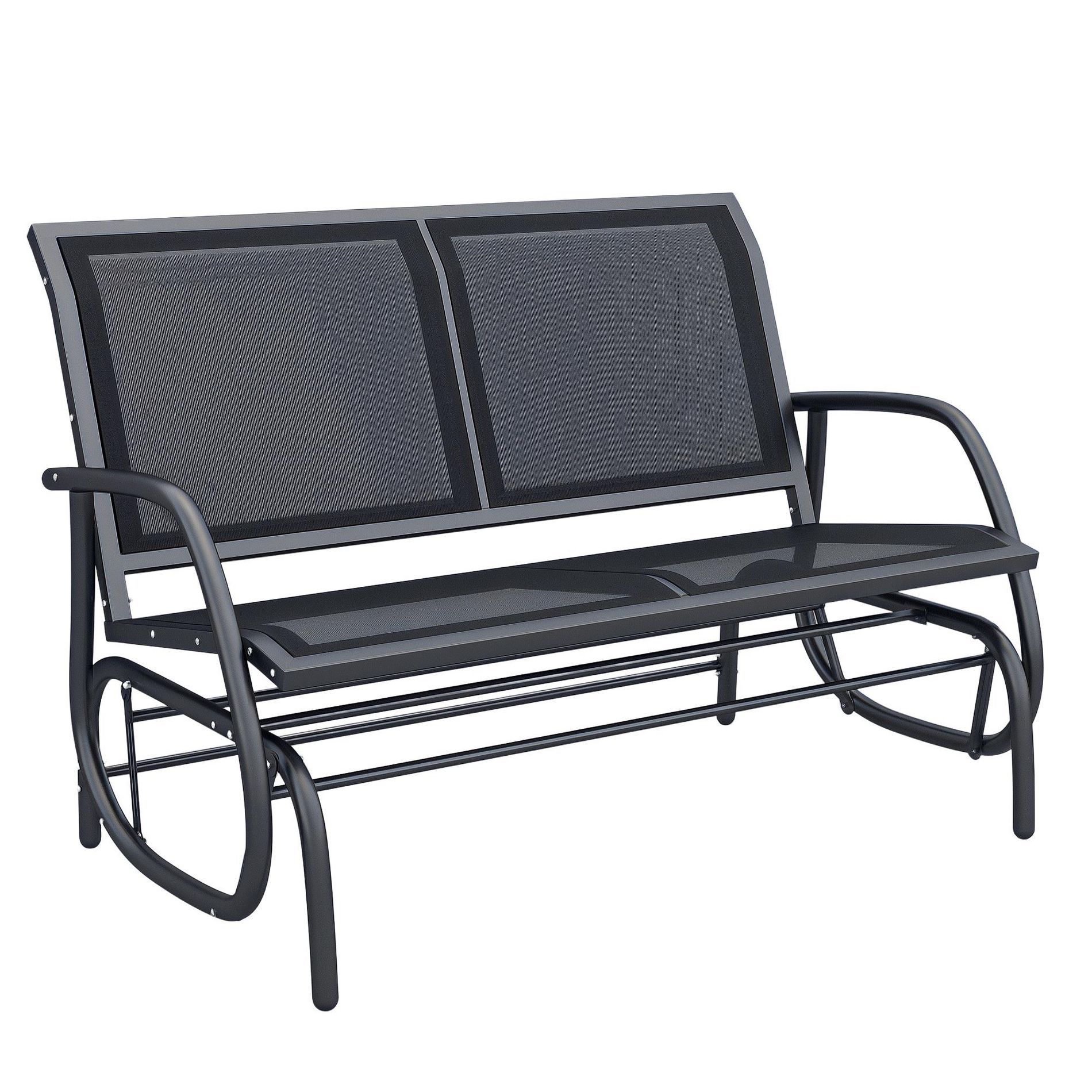 Dexmalle Patio Glider Bench,Ventilating Sling Fabric Surface
