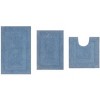 Set of 3 Classy Bathmat Collection Blue Cotton Tufted Bath Rug - Home Weavers - 2 of 4