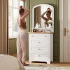 White Drawer Dresser with Mirror, Charge Station and LED Strip, 4 Drawer Cabinet, Modern Makeup Vanity Table for Bedroom, Living Room, Entryway - 4 of 4