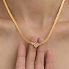 Gold-Plated Snake Necklace for Women - HTUTWOO™ Crystal Heart Necklace, Adjustable, for Mother, Daughter, Sister, Friends and Everyday Wear - 2 of 4