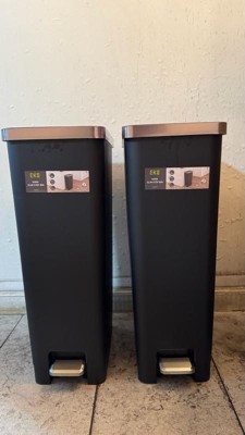 EKO Hana 30L+30L Resin Step Trash Can Combo Black : Target