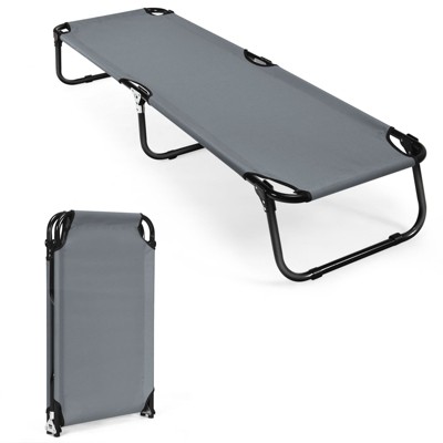 Tangkula Outdoor Camping Cot Folding Camping Bed Sleeping Bed for Kids & Adult Blue/Grey