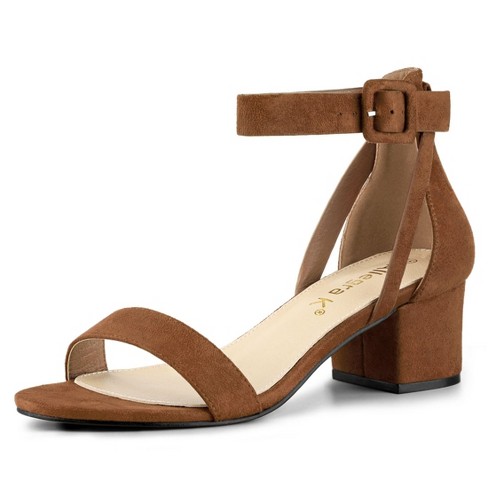 Womens brown shop block heel sandals