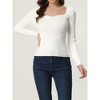 Allegra K Women's Sweetheart Neck Casual Long Sleeve Slim Fit Pullover Sweater - 2 of 4
