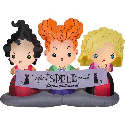 Disney Airblown Inflatable Hocus Pocus Sisters Scene Disney, 4.5 ft Tall, Multicolored