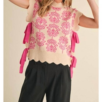 Women's Scallop Floral Sweater Vest - &merci