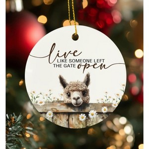 Alpaca Ornaments, Rustic Farmhouse Alpaca Hanging Ornaments for Christmas Tree Party Holiday Decorations - 1 of 4