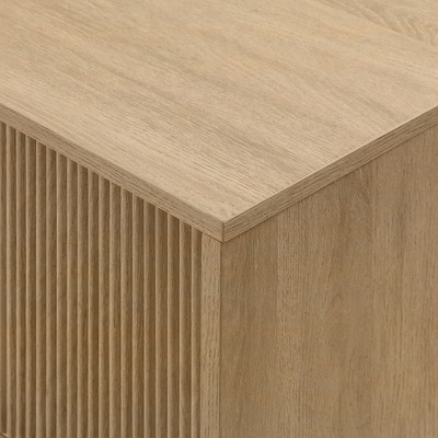 Coastal Oak Modern Fluted 2-Door TV Stand