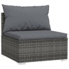 vidaXL 3 Seat Patio Sofa with Cushions Gray Poly Rattan - 3 of 4