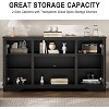 Homhougo Farmhouse TV Stand with LED Lights, Entertainment Center for 65 Inches Televisions, TV Console with Storage Cabinets and Open Shelves - 4 of 4